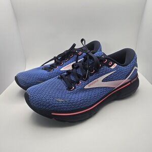 Brooks Ghost 15 Womens Athletic Running Shoes Size 11 Blue Peacoat Pink DNA Loft